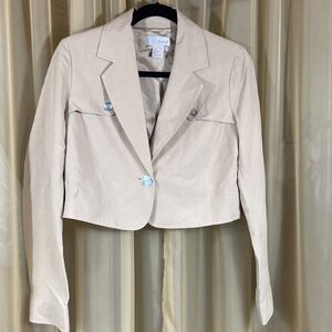 Spiegel Women Jacket Blazer Cream Size 8